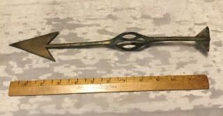 Antique 13” Copper/brass Lightning Rod Weather Vane Arrow