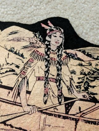 Vintage Taconic Trail Through The Berkshires Felt Pennant Indian Princess Old