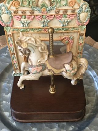Vintage Musical & Motion Carousel Horse Music Box - Euc.
