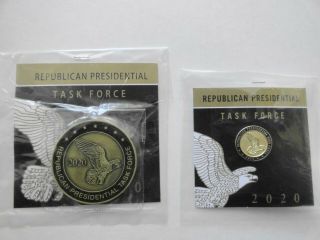 2020 Republican Presidential Task Force Challenge Coin,  Pin Set Donald Trump