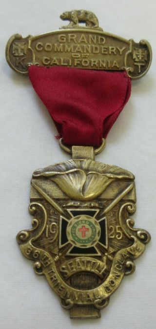 1925 Seattle Knights Templar 36th Triennial Conclave Grand Commandery Badge