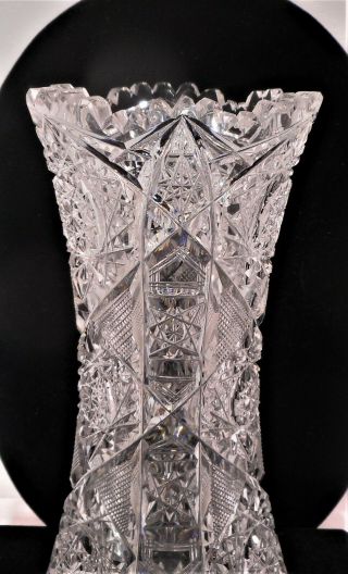 Vintage American Brilliant Period Cut Glass Signed Hoare Monarch Pat 8 