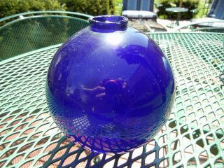 Antique Lightning Rod Glass Ball Cobalt Blue From Weather Vane
