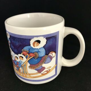 Northern Images Coffee/tea Mug Eskimos & Dog Sled Anchorage Alaska 1991