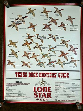 Vintage Lone Star Beer 1988/89 Texas Duck Hunter 