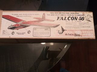 Vintage Carl Goldberg Falcon 56 Rc Balsa Model Airplane Kit - Complete