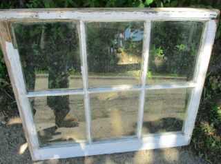 Architectural Salvage Antique 6 Pane Window Sash With Glass 27 1/2 " X 24 " High C