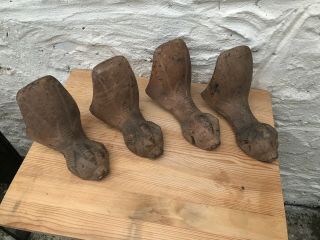 Set Of 4 Antique Ball & Claw Cast Iron Bath Feet