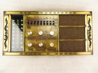 Vintage Radio Intercom Wall All Transistor Music And Sound Antique Gold 8 Ch.