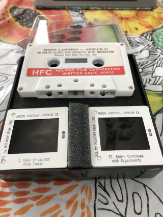 Vintage Apollo 11 Moon Landing 40 Color Slides And Cassette Tape Cond 2