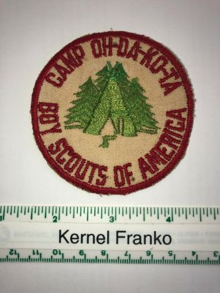 Camp Oh - Da - Ko - Ta - Boy Scouts Of America (rare) Patch