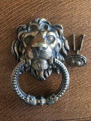 Door Knocker Lion Head 9 " Vintage Heavy Solid Brass Detailed Decorative