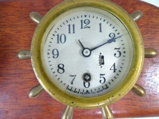 Vintage Chelsea Nautical Clock Barometer Thermometer Wall Mounted Ship ' s Wheel 2