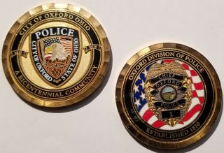 City Of Oxford Ohio Division Of Police Chief Challenge Coin
