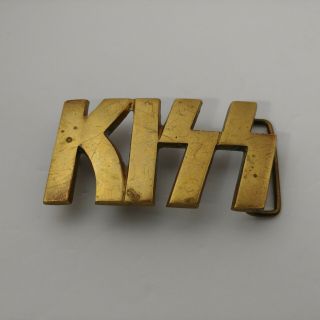 Kiss Belt Buckle Vintage 4051 Solid Brass Taiwan