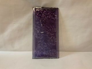 Addison pressed glass window pane Amethyst color floral 5X9.  5” rare stained 2