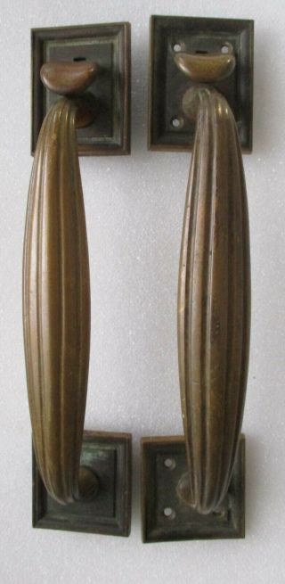 Large Pair Antique Corbin Solid Brass Bronze Thumb Latch Door Handles