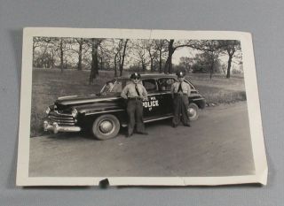 Vtg 1948 Kansas City Missouri Police Car Photo Photograph