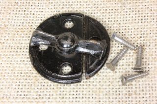 Old Cupboard Cabinet Door Turn Button Latch 1 3/4 " Back Plate Vintage Paint