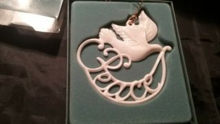 Lenox Holiday Wishes Peace Dove Christmas Ornament