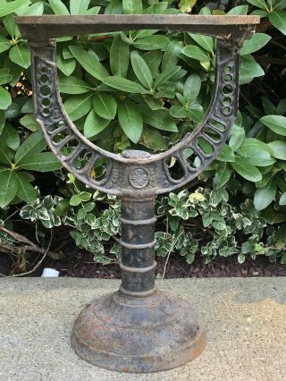 Vintage Cast Iron Industrial Hot Water Heater Stand Plant Stand B.  F.  &m.  Co.
