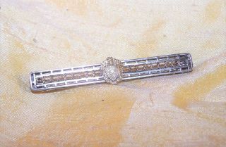 Vintage Sigma Alpha Epsilon Fraternity Long Crest Bar Pin,  2 1/6 " Long Sae Old