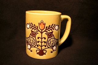 Vintage Hippie Boho Green Bird Dove Mid - Century Japan Coffee Tea Cup Mug 60 