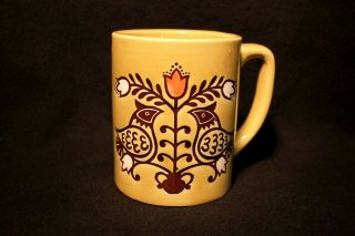 Vintage Hippie Boho Green Bird Dove Mid - century Japan Coffee Tea Cup Mug 60 ' s 2