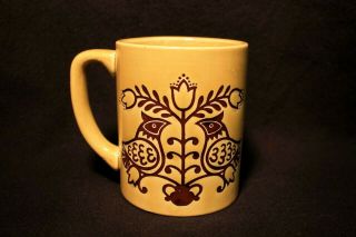 Vintage Hippie Boho Green Bird Dove Mid - century Japan Coffee Tea Cup Mug 60 ' s 3