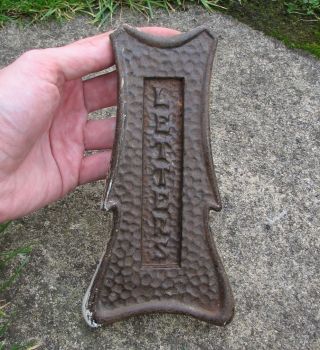Old Reclaimed Vertical Cast Iron Letter Box Plate / Door Mail Slot / Mailbox