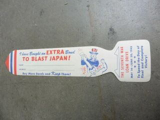 1945 WW2 Home Front War Loan Drive Die Cut Bomb Shape Anti Japan Promo Sticker 3