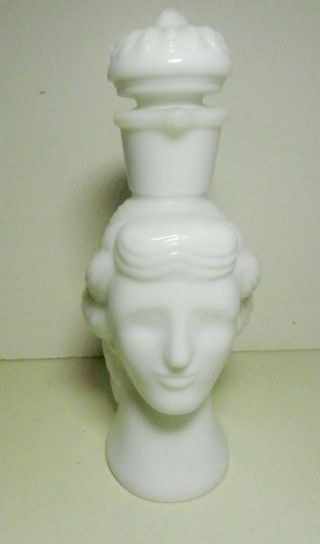 - Vintage Collectible Avon White Milk Glass Goddess Head Grecian Cruet Bottle 3