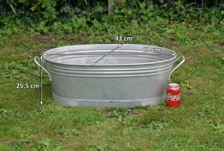 Vintage Old Metal Aluminium Bath Washing Tub Bowl 67 Cm Dog Wash Postage