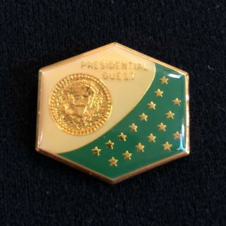 Usss Secret Service Presidential Guest Hard Pin Green Color Reagan/clinton Era