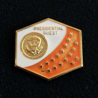 Usss Secret Service Presidential Guest Hard Pin Orange Color Reagan/clinton Era