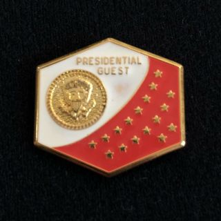 Usss Secret Service Presidential Guest Hard Pin Red Color Reagan/clinton Era