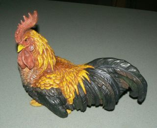 Rooster Figurine Kitchen Decor Multi - Color Table Ornament Resin Bird Statue