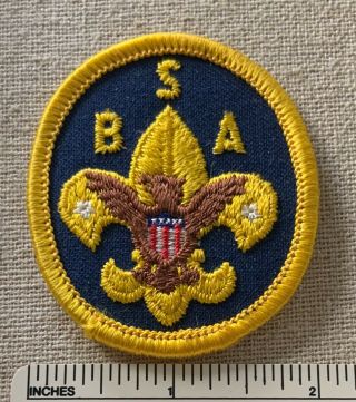 Vtg Boy Scout Universal Bsa Emblem Badge Patch Jacket Uniform Camp Dk Blue Twill