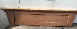 Antique Architectural Wood Oak Pediment Header Mantel Board Salvage 38” Molding