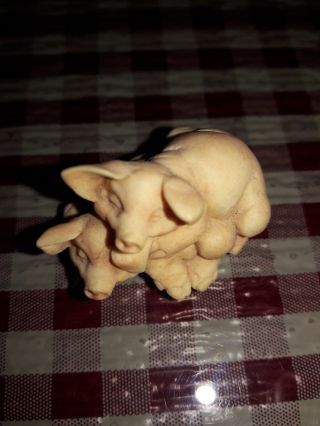 Artefice Ottanta 2 Sleeping Pigs Figurine Made In Italy