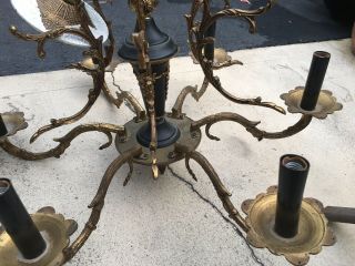 Antique Gold Brass 6 - Arm Hanging Chandelier Ceiling Light Fixture