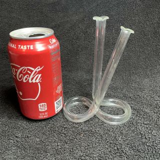 Vintage 6” Clear Glass Double Tube Bud Vase Unique