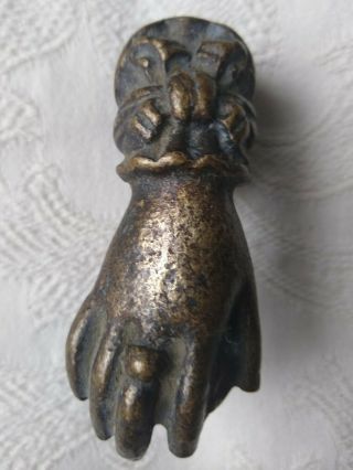 Antique Hand Of Fatima Solid Bronze Door Knocker From Crete
