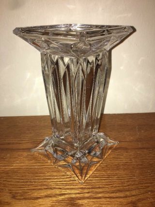 Partylite 7 " Quad Prism Crystal Vase,  Square,  Retired