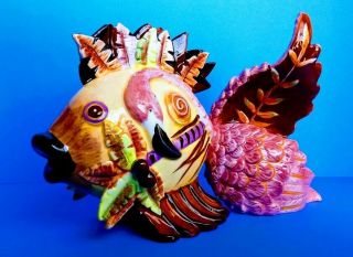 Fish Outta Water " Flamingo Fish " Colorful Ceramic Figurine Westland Giftware