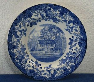 Rare Harvard University 1941 Blue Wedgwood Plate Kirkland House Library Hicks