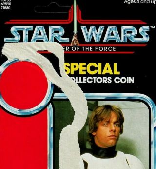Luke " Stormtrooper " Skywalker Potf Star Wars Vintage Card Back And Coin Kenner
