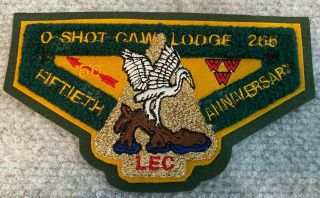 Rare O Shot Caw Lodge 265 Fiftieth Anniversary Chenille Flap