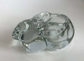Vintage Clear Glass Bunny Votive Tea Light Candle Holder By Indiana Glass