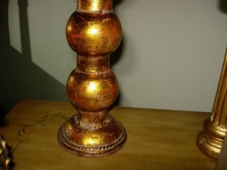 TALL GOLD METAL CANDLE HOLDER (MADE TO LOOK OLD) - 18 